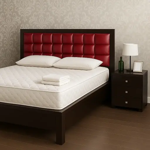 Regal Button-Tufted King Bed With Nightstand