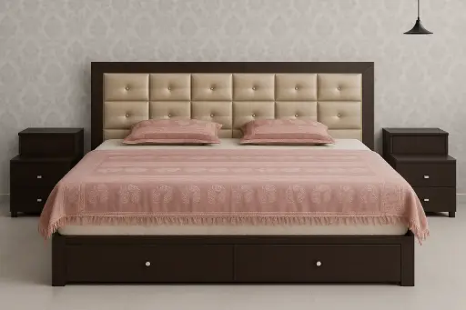 Royale Comfort King Size Bed with Premium Tufted Headboard and Drawer Storage