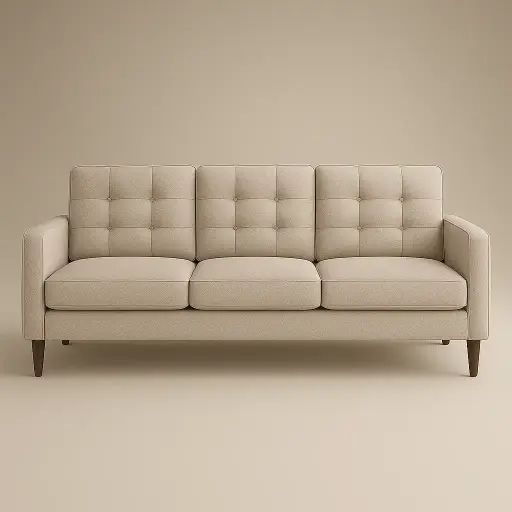 LuxeLine Modern 3-Seater Fabric Sofa