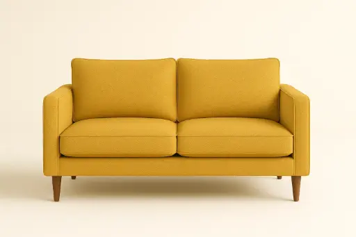 Mid-Century Modern 2-Seater Fabric Sofa
