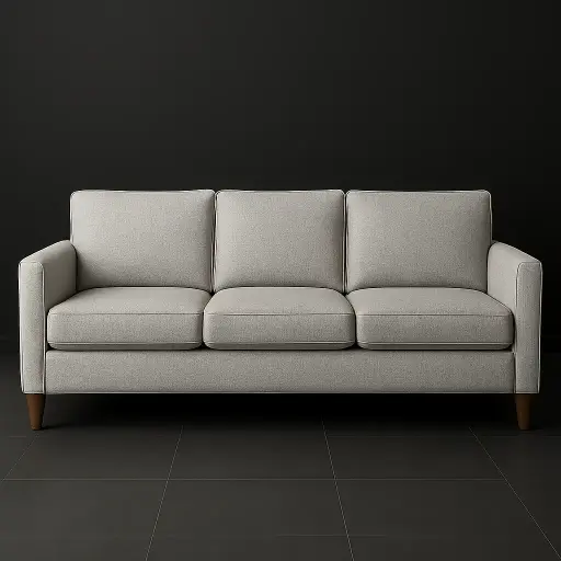 LuxeBlack 3-Seater Fabric Sofa
