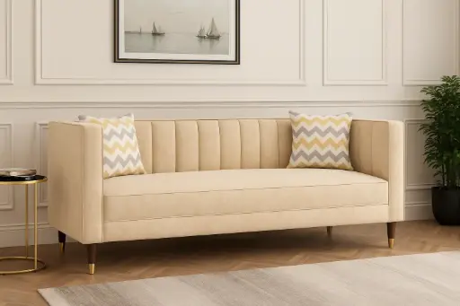 Velvet Charm 3-Seater Sofa